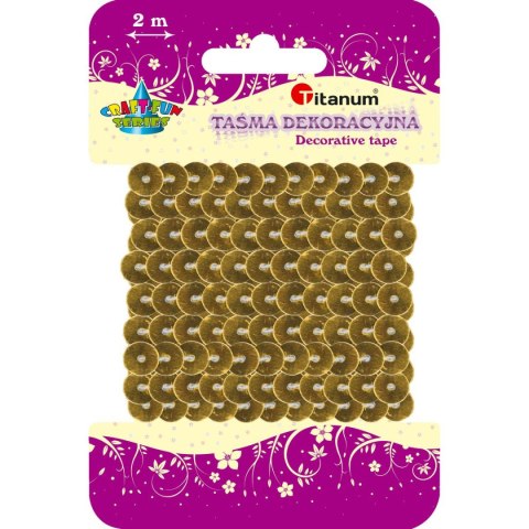 Taśma ozdobna Craft-Fun Series z cekinami 6x2 [mm x m] złota Titanum (363643)