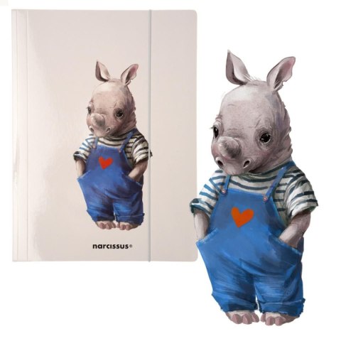 Teczka kartonowa na gumkę nosorożec A4 mix 270g Narcissus