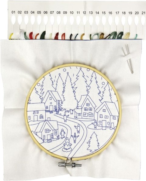 Zestaw kreatywny Craft-Fun Series Zestaw do haftowania - świąteczna wioska Titanum (25YY0512(1-6#))