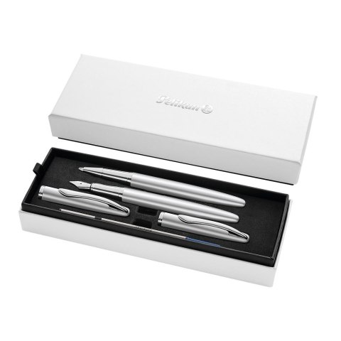 Zestaw piśmienniczy Jazz Noble Elegance silver pióro wieczne + pióro kulkowe Pelikan (400197476)