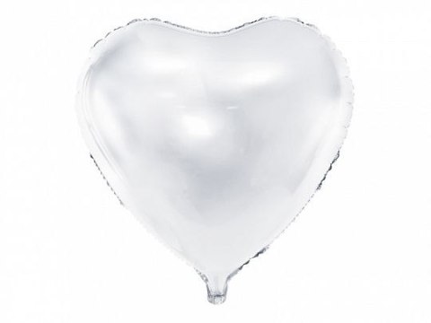 Balon foliowy Serce, 45cm, białe 18cal Partydeco (FB9M-008)