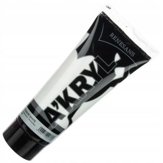 Farba akrylowa kolor: biały 200ml Renesans (01)