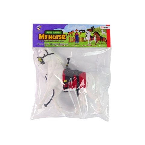 Figurka koń flokowany biały Lean (13378)