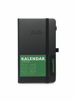 Kalendarz książkowy (terminarz) 2026 MEMOFIX TDW A5 Antra (CZARNY)
