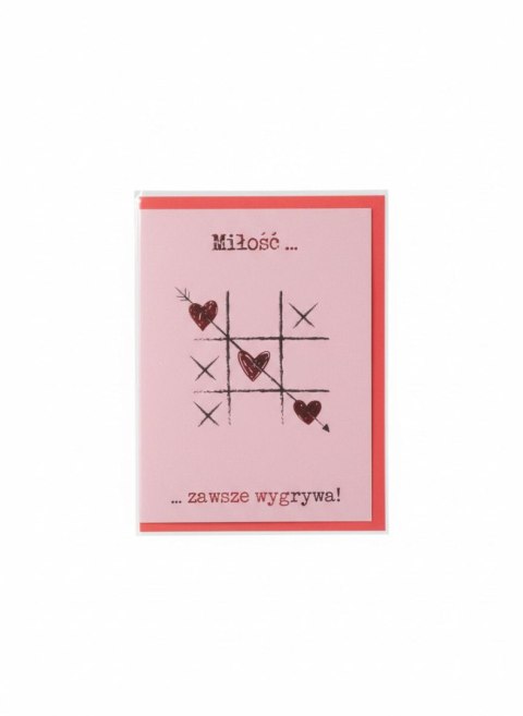 Kartka składana Karnet B6 Walentynki kółko i krzyżyk B6 Henry (5905701483761)