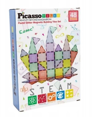 Klocki magnetyczne PICASSO TILES Zestaw 48 Elementów Orbico Sp. Z O.o. (PTJ48)