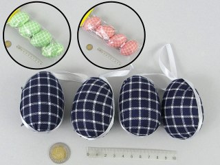 Ozdoba wielkanocna jajka zawieszki 4szt. kratka mix One Dollar (222632)