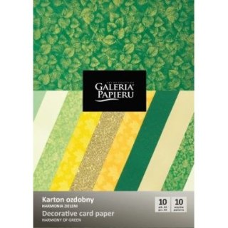 Papier ozdobny (wizytówkowy) A4 harmonia zieleni (mix) 220g Galeria Papieru (208934)