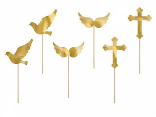 Pikiery do muffinek I Komunia Święta, 8,5-11cm Partydeco (KPM27-019M)