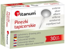 Pinezki tapicerskie Titanum srebrne 30 szt.