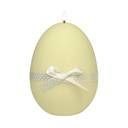 Świeczka ozdobna jajko welur ecru 9cm Home And Garden (0473)