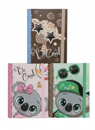 Teczka z szerokim grzbietem na gumkę 5cm gumka- BE COOl B4 mix VauPe (341/95)