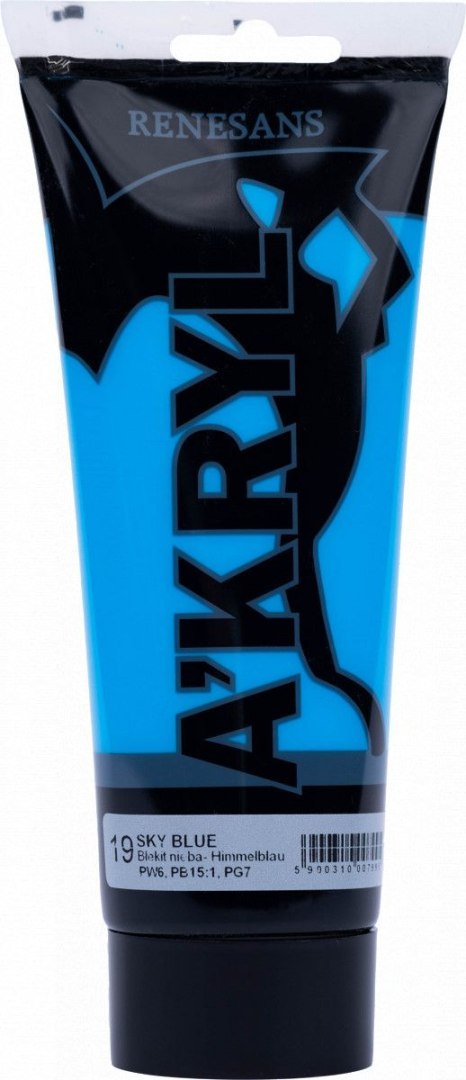 Farba akrylowa Błękit nieba kolor: błękit nieba 200ml Renesans (19)