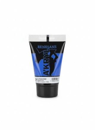 Farba akrylowa kolor: błękit ultramaryna 100ml Renesans (21)