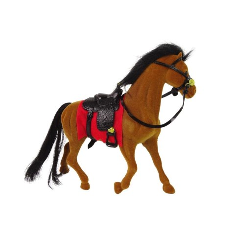 Figurka koń flokowany brązowy 17cm Lean (13380)