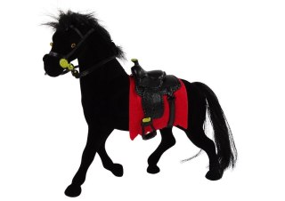 Figurka koń flokowany czarny 17cm Lean (13379)