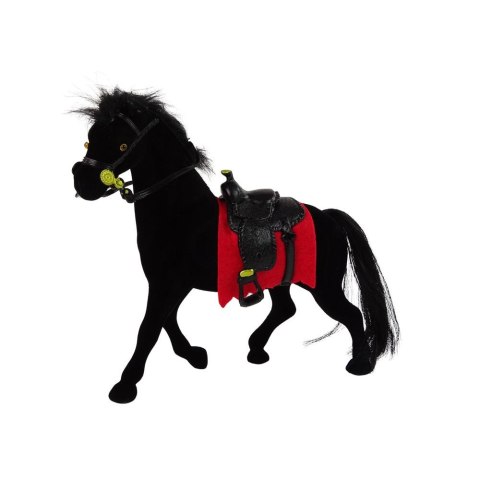 Figurka koń flokowany czarny 17cm Lean (13379)