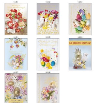 Kartka składana B6 Wielkanoc wzory świeckie Pol-mak (B6Z_WLSW)