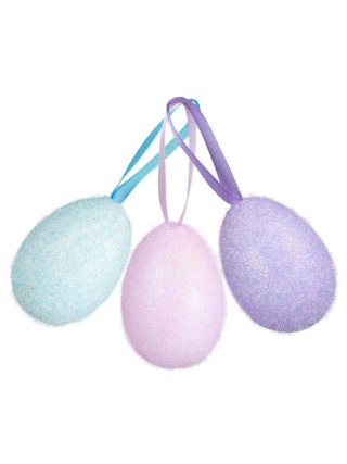 Ozdoba wielkanocna Brokatowe jajka flokowane (3 szt.) Arpex (VJ8488)