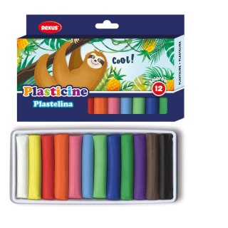 Plastelina 12 kol. mix 200g Rexus (603553)