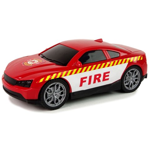 Samochód strażacki Zestaw Pojazdów Helikopter Auto Straż Pożarna Dźwięk Czerwone Lean (12964)