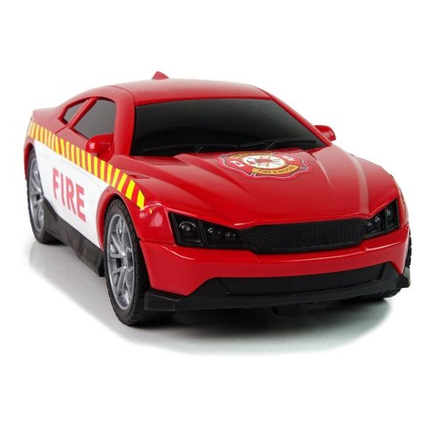 Samochód strażacki Zestaw Pojazdów Helikopter Auto Straż Pożarna Dźwięk Czerwone Lean (12964)