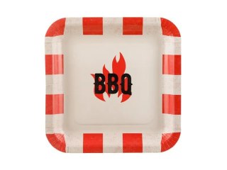 Talerz jednorazowy BBQ papier śr. 260mm 6 szt Partydeco (TPP106)