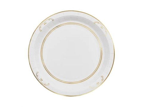 Talerz jednorazowy z ornamentem papier śr. 230mm 6 szt Partydeco (TPP112)