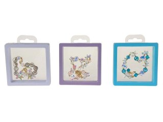 Bransoletka red.6cm, rozciągliwa, szklane koraliki z metalowymo elementami, w ozdobnym pudełku Adar (607156)