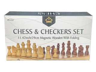 Gra logiczna szachy i warcaby drewniane, magnetyczne Adar (632202)