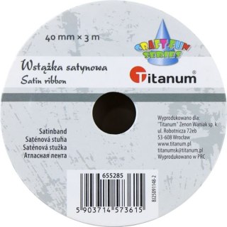 Wstążka Craft-Fun Series satynowa karbowana 40x3 [mm x m] różowy jasny Titanum (BJ25091148-2)