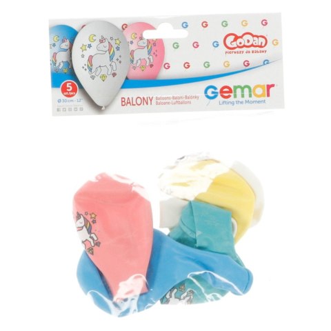 Balon gumowy 5 szt mix 300mm 12cal Godan (GSM110/P661)