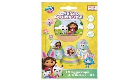 Dekoracja jajek 12 owijek i 4 podstawki na jajka Koci domek Gabby Grafix (173764)