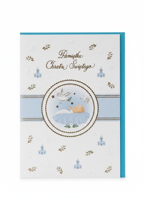 Kartka składana A5 A5 CHRZEST NIEBIESKI Henry (5908451983888)
