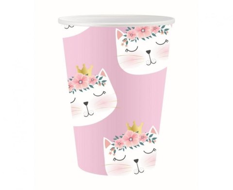 Kubek jednorazowy kotek 6szt. papier 250ml Godan (PG-KPKO)
