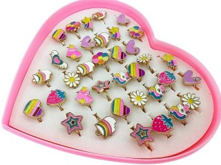 Pierścionek zestaw 36 szt., metalowe, regulowane Adar (629219)