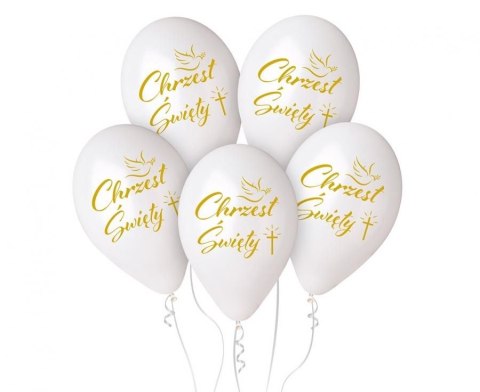 Balon gumowy Chrzest Św. (krzyż) biały 330mm 13cal Godan (GMS120/CHK)
