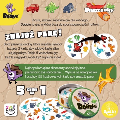 Gra strategiczna Dobble Dinozaury Rebel (3558380128328)