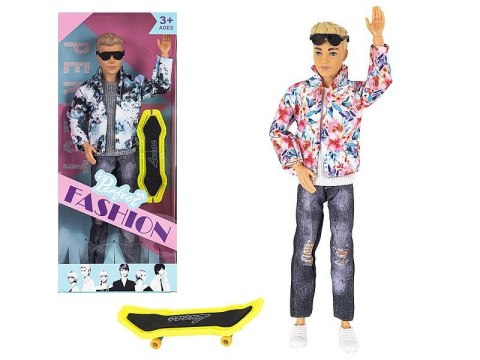 Lalka chłopiec z deską skateboardową [mm:] 290 Adar (631601)