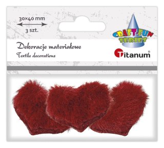 Ozdoba materiałowa Craft-Fun Series serca futerkowe Titanum (231006)