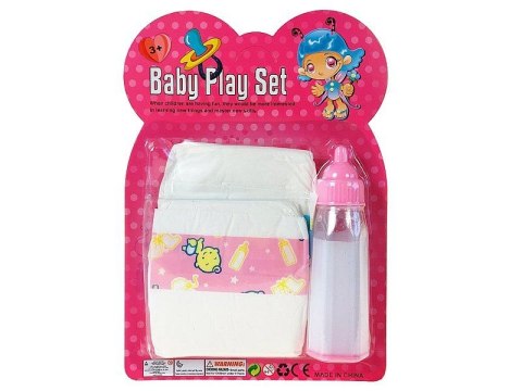 Zestaw akcesoriów dla lalek butelka i pielucha Adar (624153)