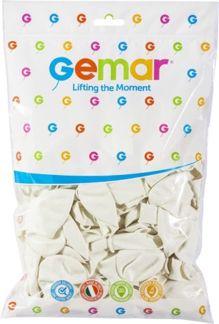 Balon gumowy biały pastelowy 100 szt biały 10cal Godan (g90/01)