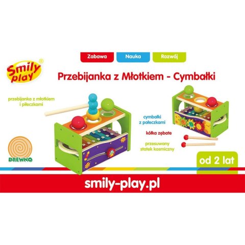 Zabawka edukacyjna Przybijanka drewniana z cymbałkami Smily Play (SPW83694)