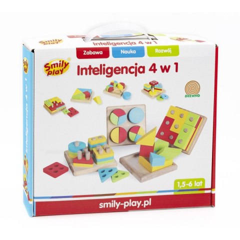 Zabawka edukacyjna drewniana inteligencja 4w1 Smily Play (AC7620 AN01)