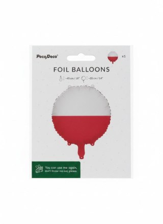 Balon foliowy 35cm, Flaga Polski Partydeco (FB424-POL)