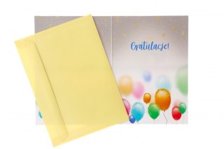 Kartka składana A5 Karnet A5 gratuluje, pęk balonów Henry (5905701485840)