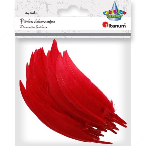 Piórka Craft-Fun Series czerwony 24 szt Titanum