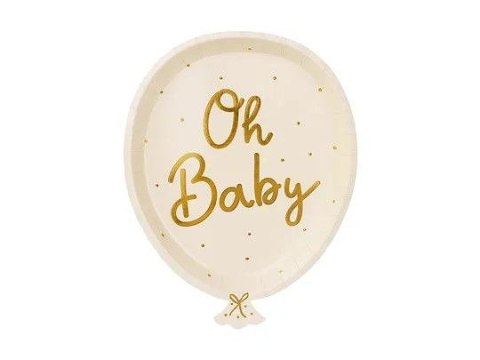 Talerz jednorazowy Oh Baby papier śr. 220mm 20 szt Partydeco (TPP79)