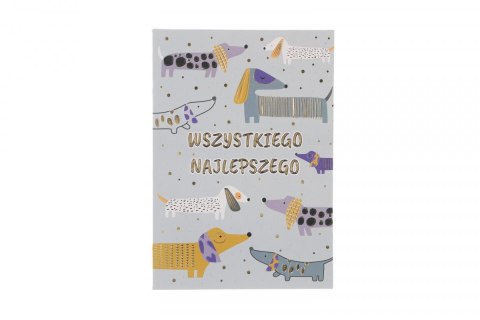 Kartka składana A5 Karnet A5 SZARE PSY Henry (5908451983390)