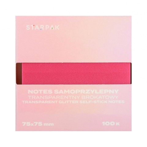 Notes samoprzylepny (karteczki) Transparentny ombre Różowy mix 100k [mm:] 75x75 Starpak (576523)